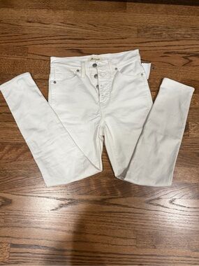 Madewell White High-Rise Skinny Jeans